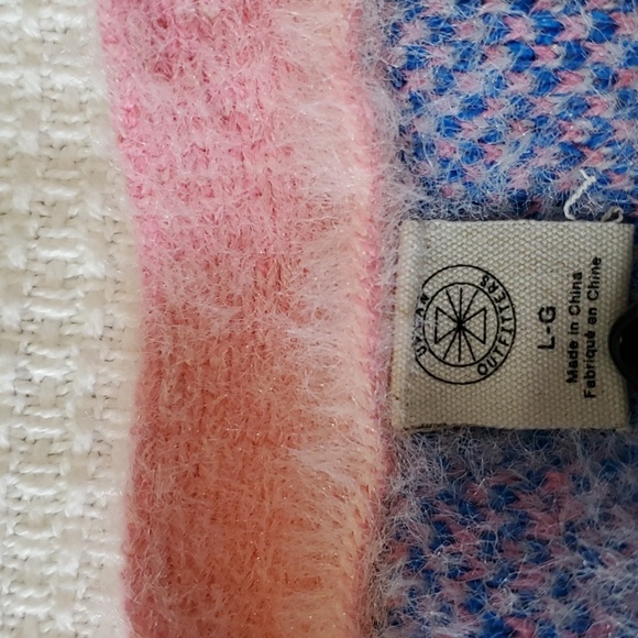 Urban Outfitters baby pink & blue cropped top and sweater size L super soft EUC - Picture 6 of 8